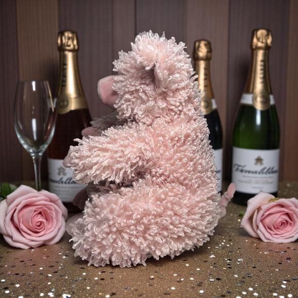 Jellycat Bobbleton Pig Plush Stuffed Animal Curly Fur Weighted Farm Toy HTF EUC - Picture 2 of 4